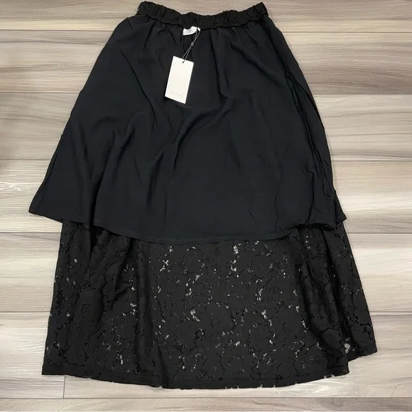 NWT KAFFE KAnomi Lace Skirt Size Medium (Danish 38) Elastic Waist Half Lining - Picture 14 of 15